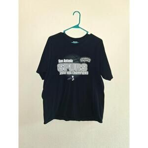 San Antonio Spurs Champions T Shirt Black Silver Size L